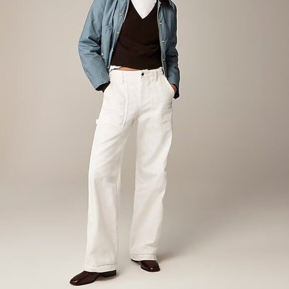 J. Crew Point Sur Wide-Leg Carpenter Jeans White Size 29 NWT - Picture 1 of 10